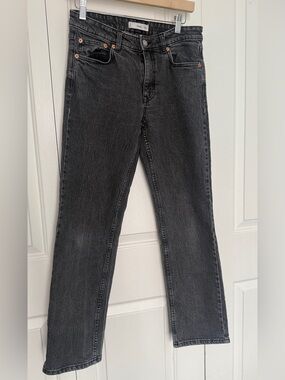 Mango Grey Straight Leg Jeans